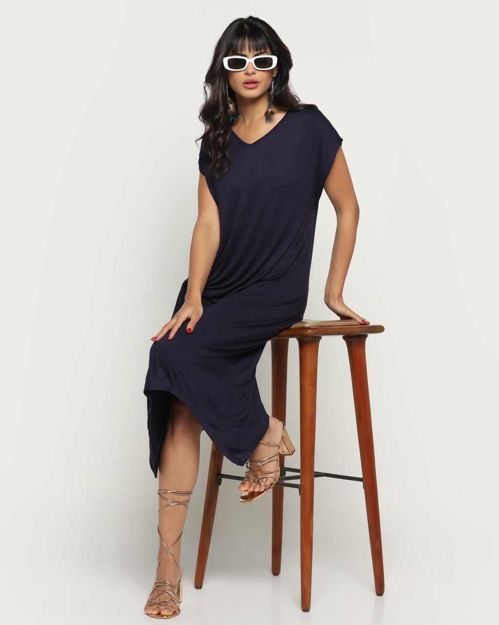 Aria Bamboo Dress In Navy
