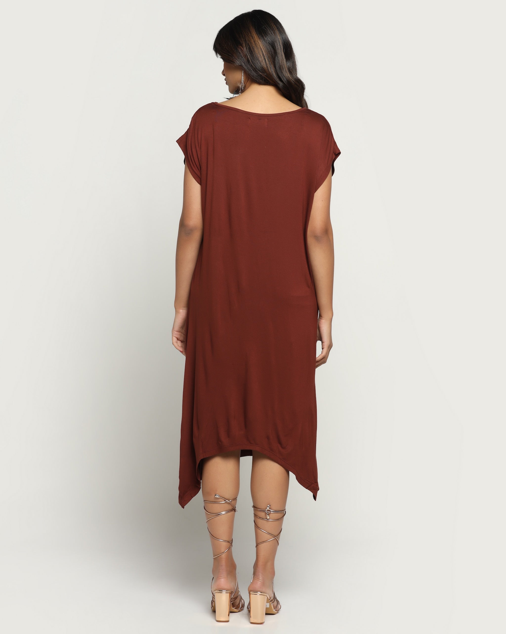 Aria Bamboo Dress In Maroon