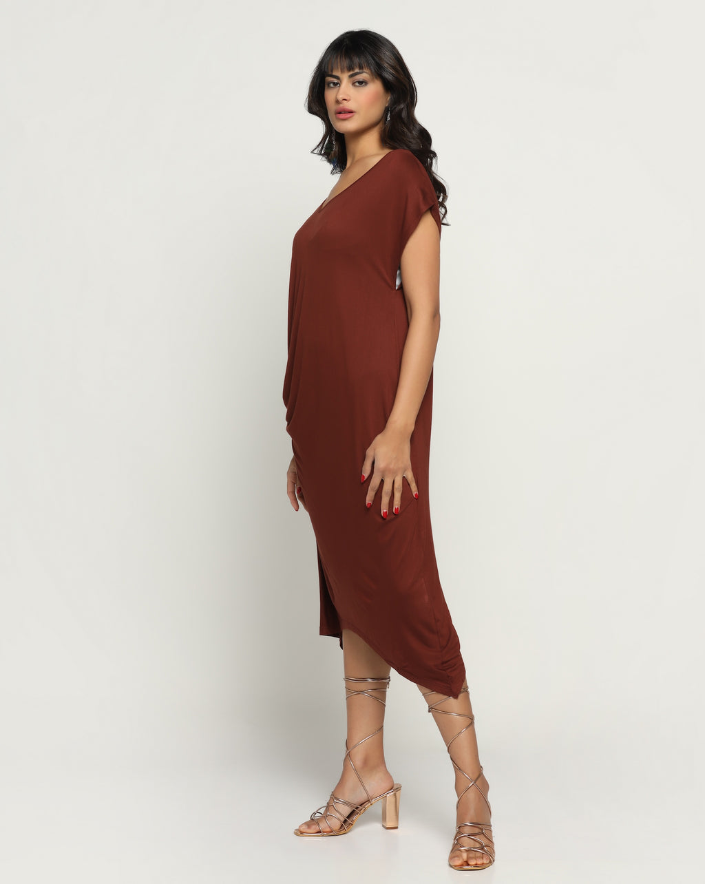 Aria Bamboo Dress In Maroon