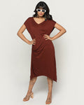 Aria Bamboo Dress In Maroon