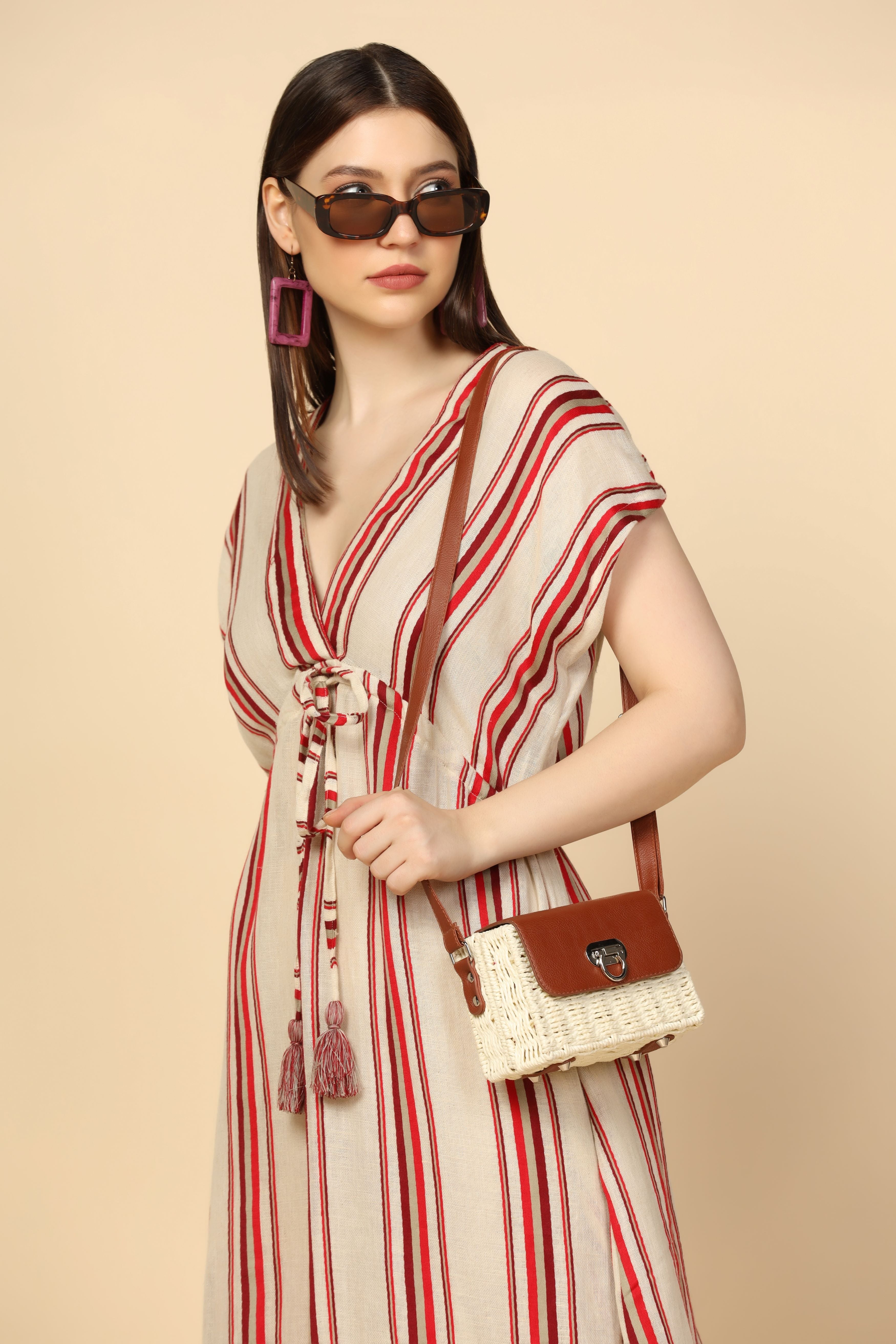 ROSALEE STRIPED DRESS