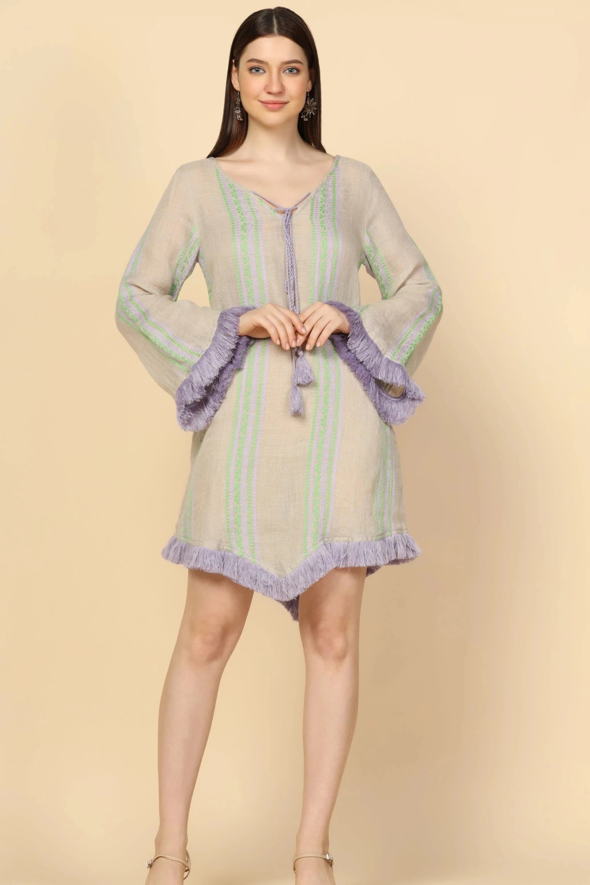 GONI STRIPED MINI DRESS