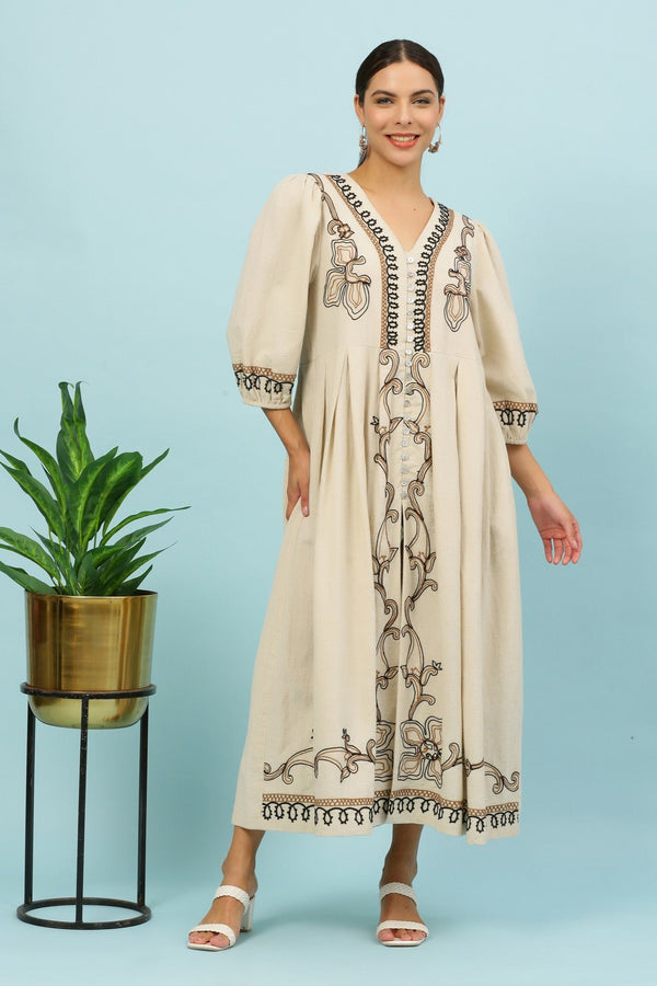 WREN EMBROIDERED MAXI DRESS