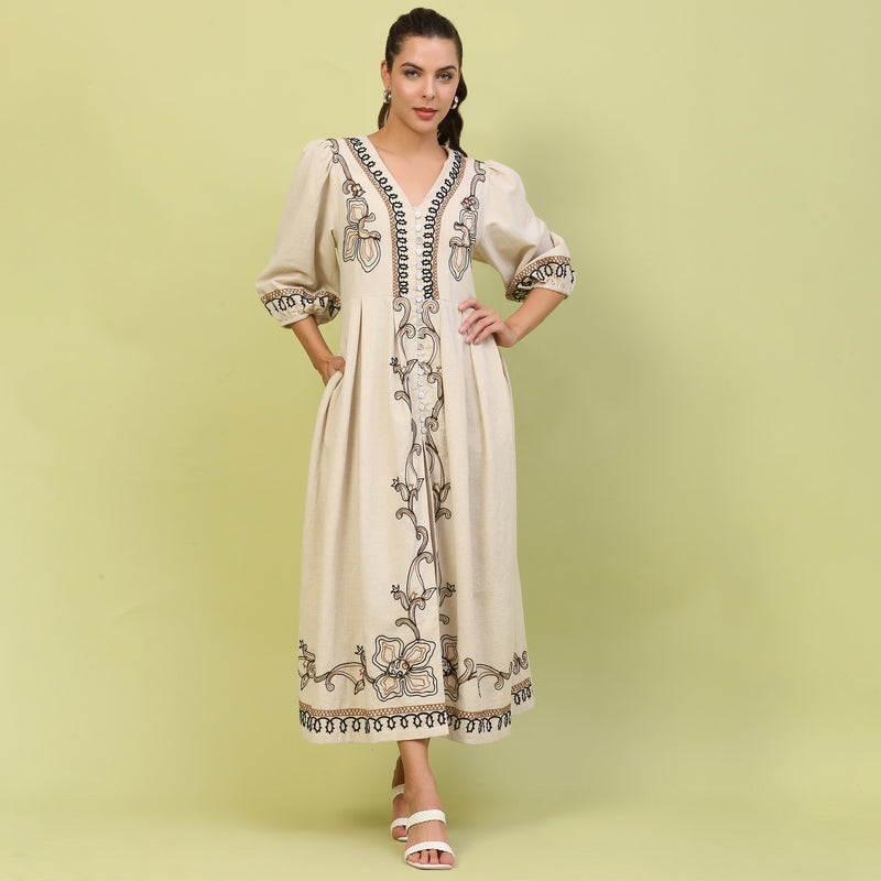 WREN EMBROIDERED MAXI DRESS