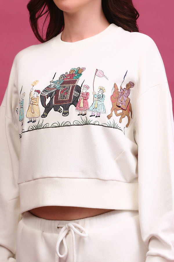 ASH EMBROIDERED SWEATSHIRT OFF-WHITE