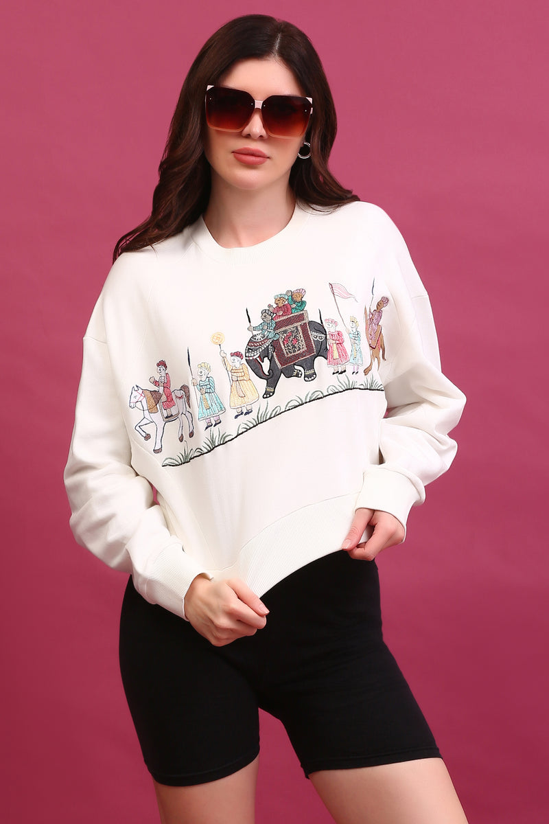 ASH EMBROIDERED SWEATSHIRT OFF-WHITE