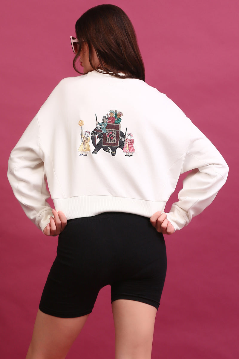 ASH EMBROIDERED SWEATSHIRT OFF-WHITE