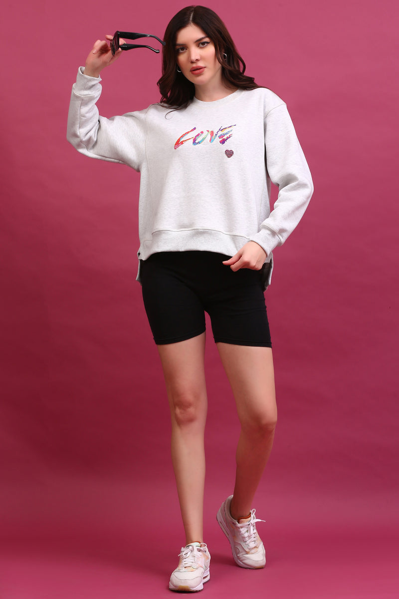 ASHLEY LOVE WOVEN SWEATSHIRT