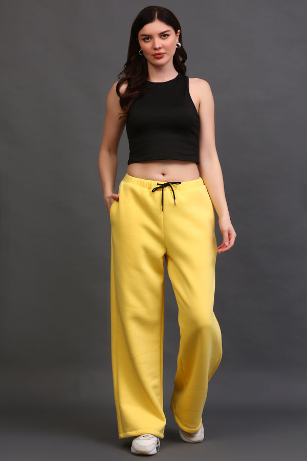 WIDE LEG SWEATPANT YELLOW