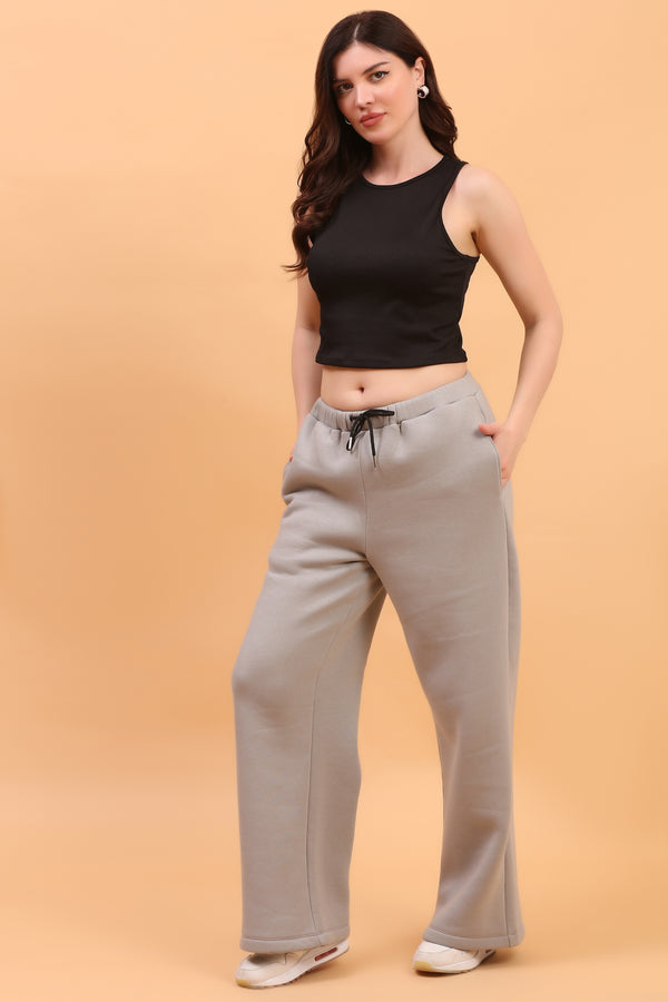 WIDE LEG SWEATPANT IN GREY