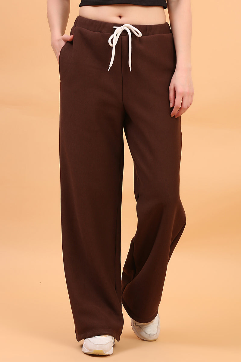 WIDE LEG SWEATPANT BROWN