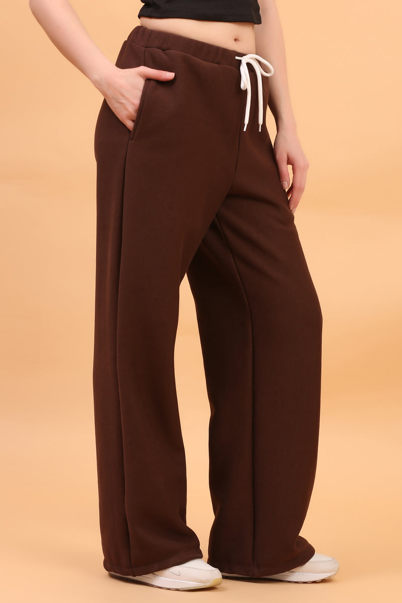 WIDE LEG SWEATPANT BROWN