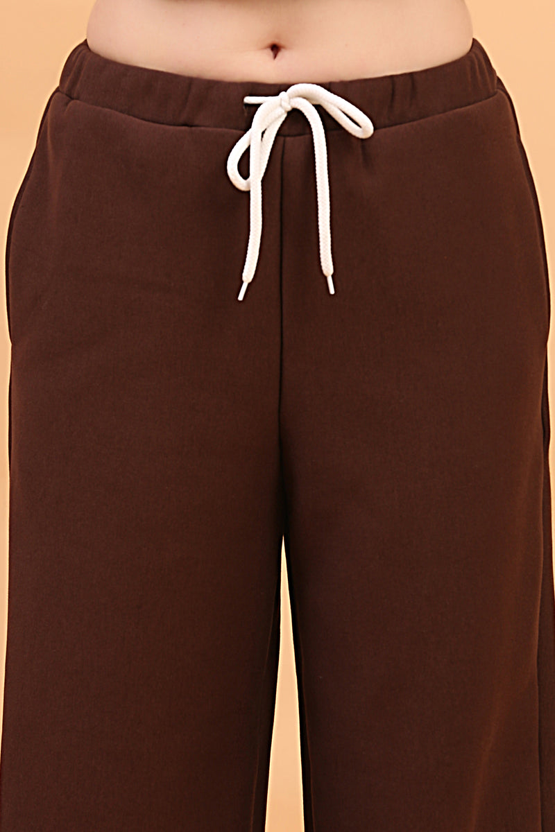 WIDE LEG SWEATPANT BROWN