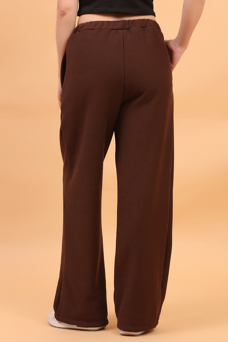 WIDE LEG SWEATPANT BROWN