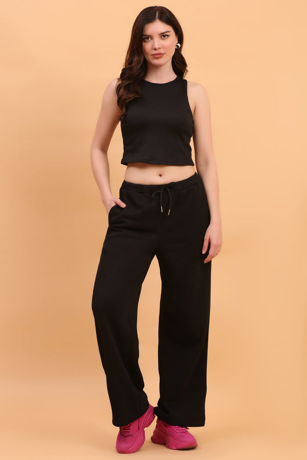 WIDE LEG SWEATPANT BLACK