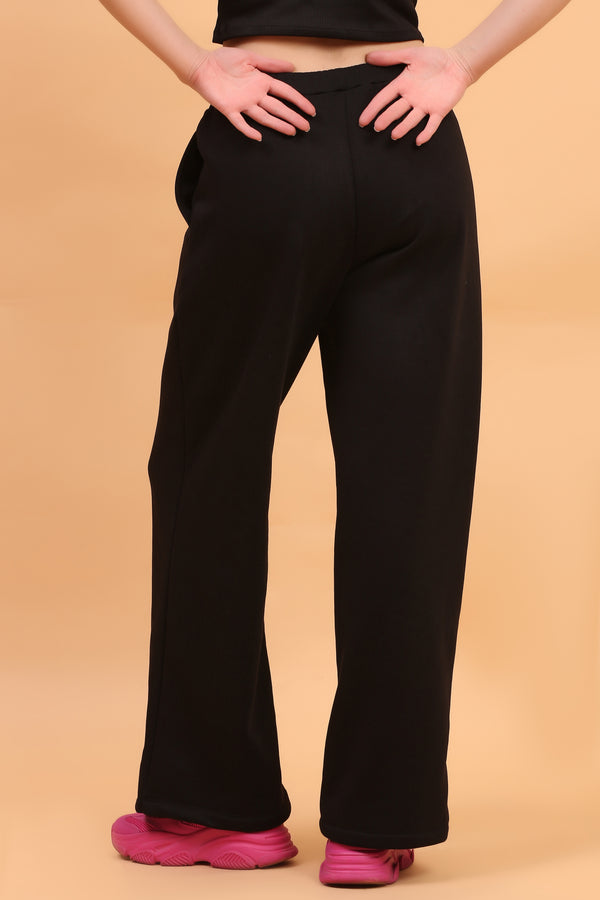 WIDE LEG SWEATPANT BLACK