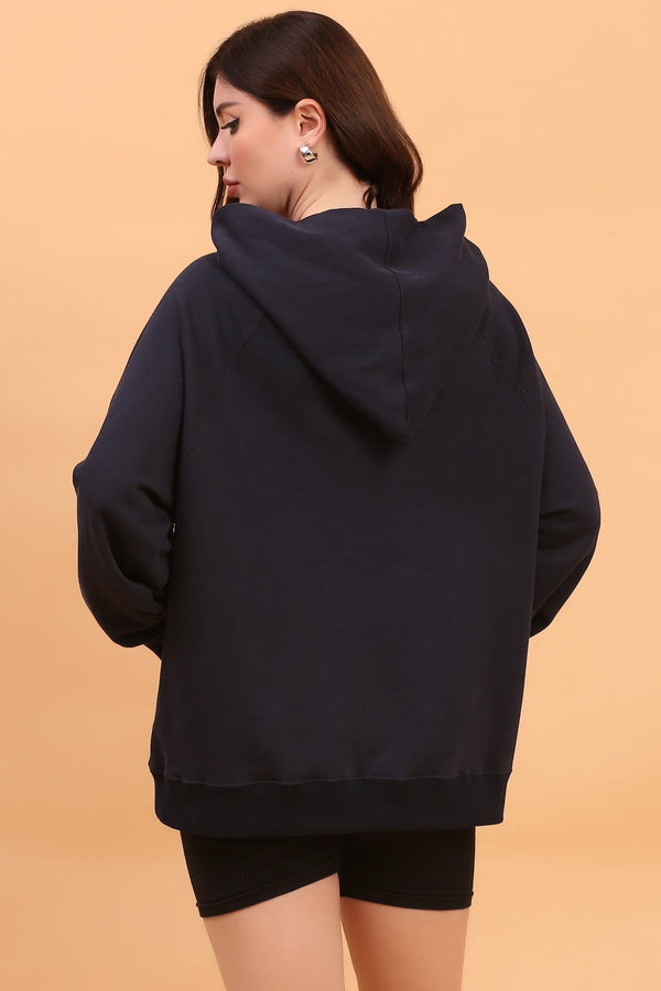 ARIA EMBROIDERED HOODIE NAVY