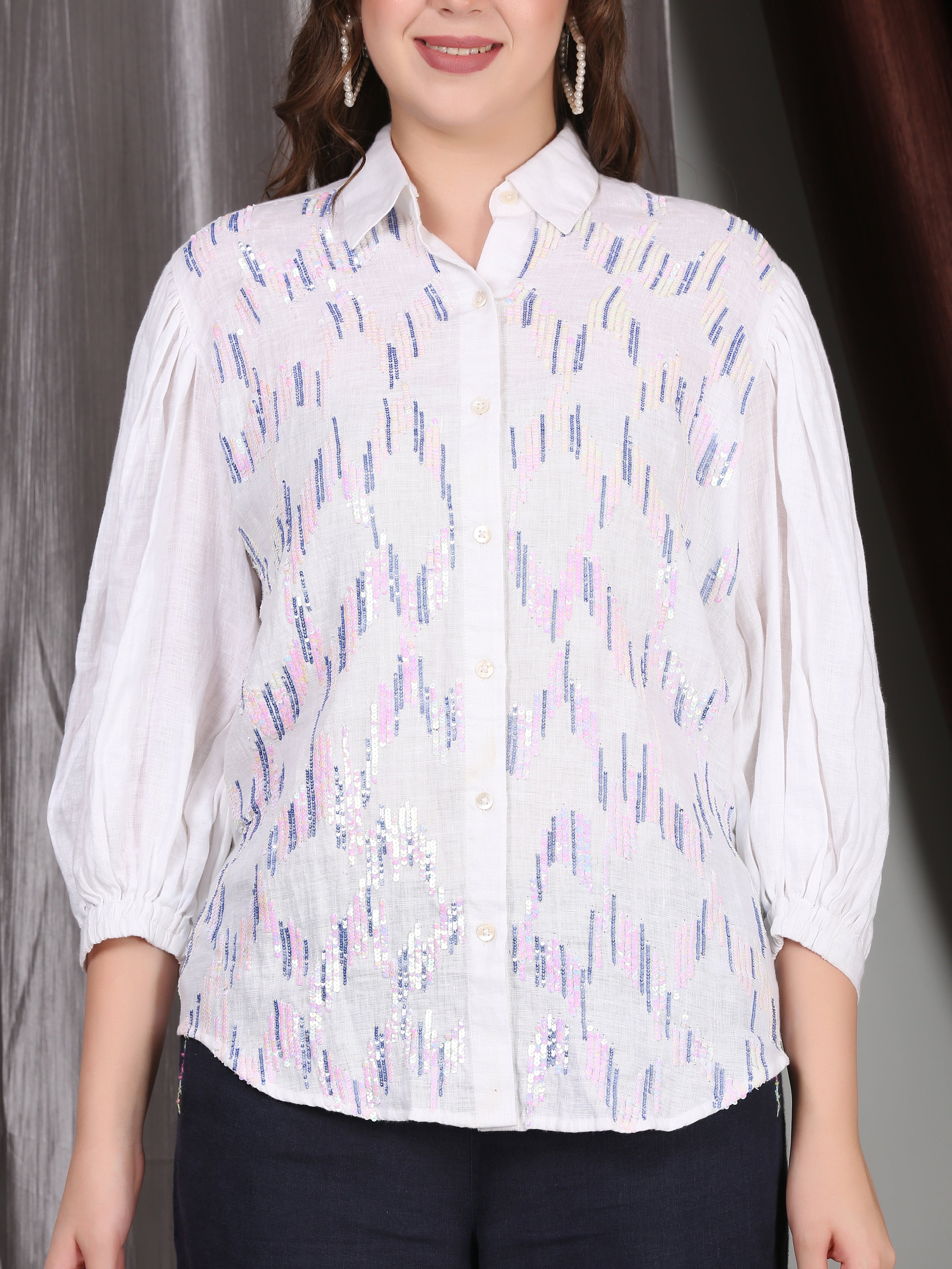 ELAYA SEQUIN SHIRT