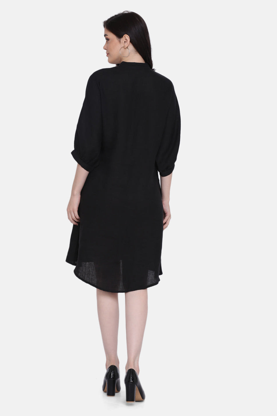 SARRIAH FLARED LINEN DRESS