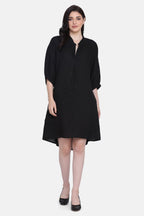 SARRIAH FLARED LINEN DRESS