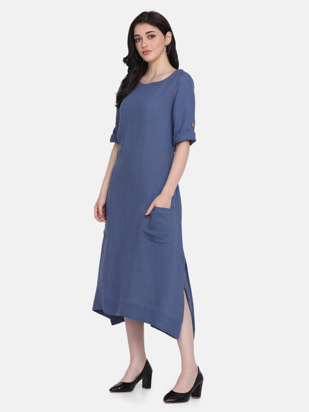 AVERY LINEN MIDI DRESS