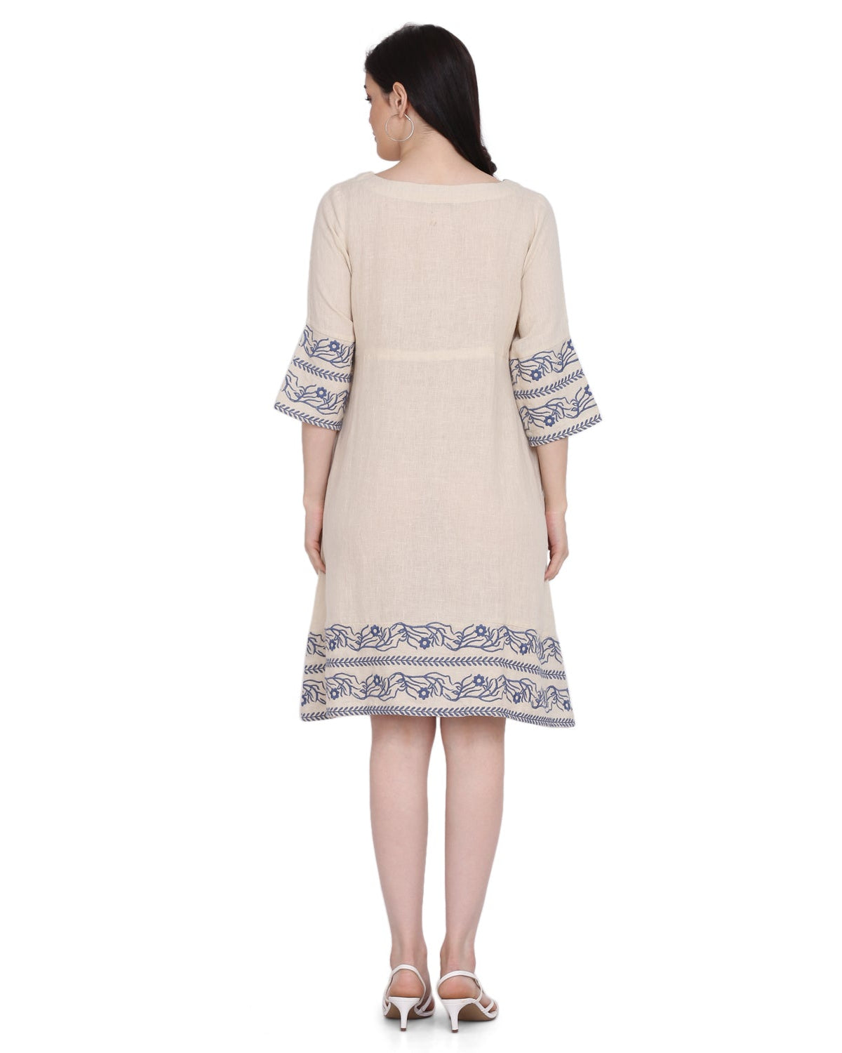 LILLIAN EMBROIDERED DRESS - Natural