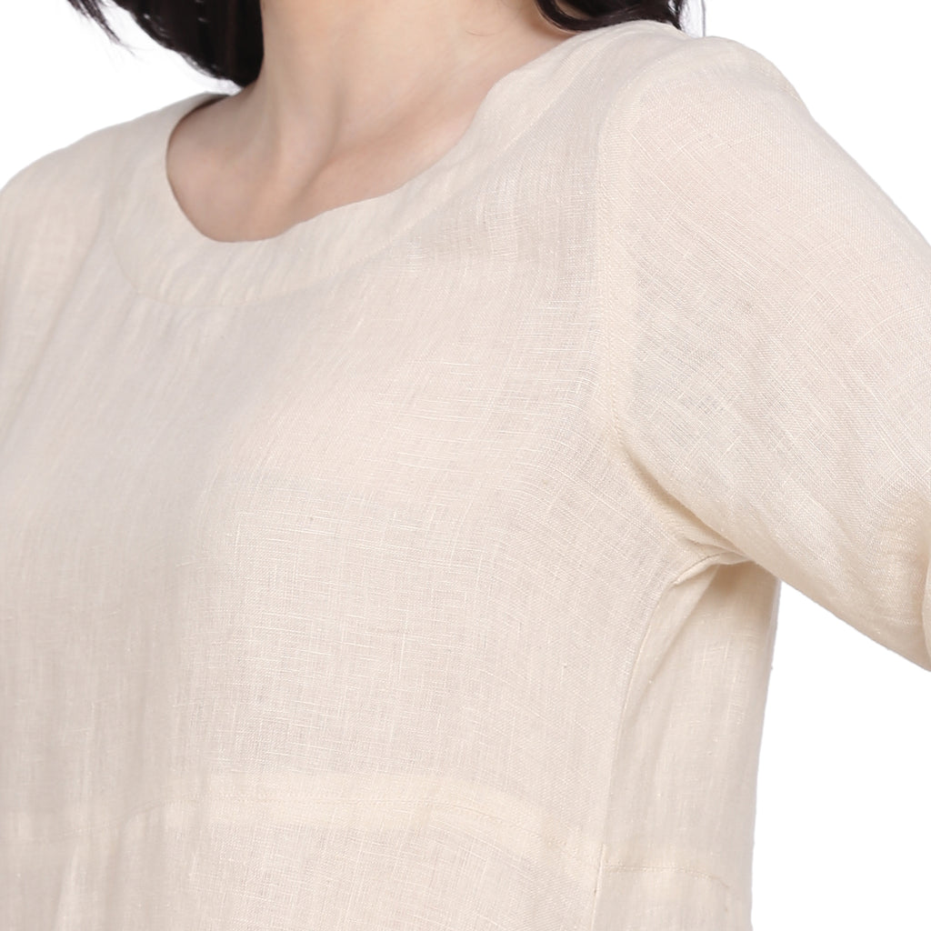 LILLIAN EMBROIDERED DRESS - Natural