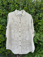 Ladies Beige Linen Shirt (100% Linen) | Casual Button Down, Light Weight Breathable