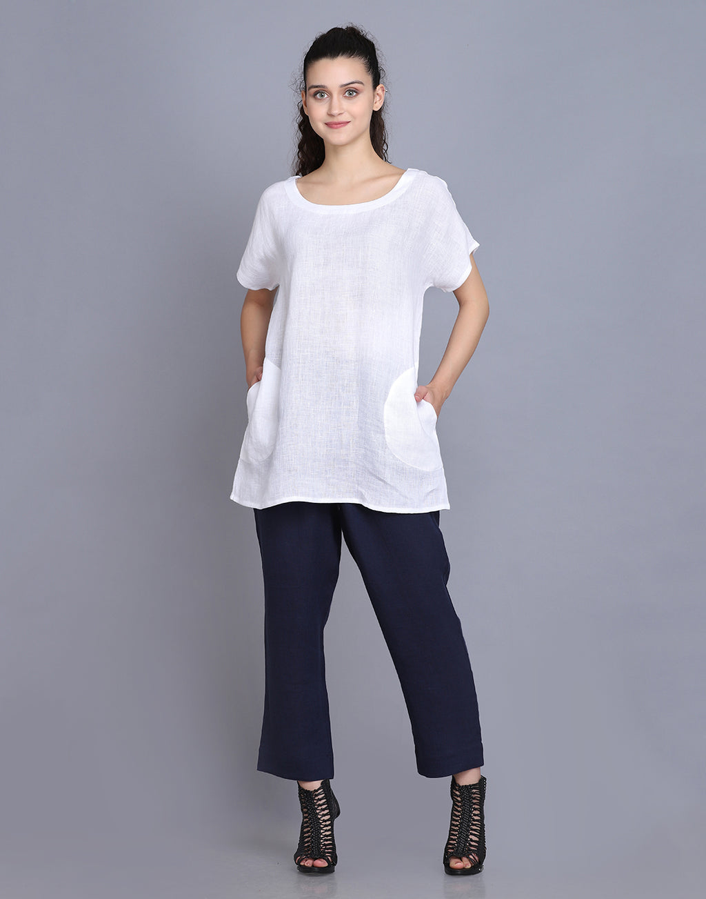 Pure Ease Linen Pocket Top
