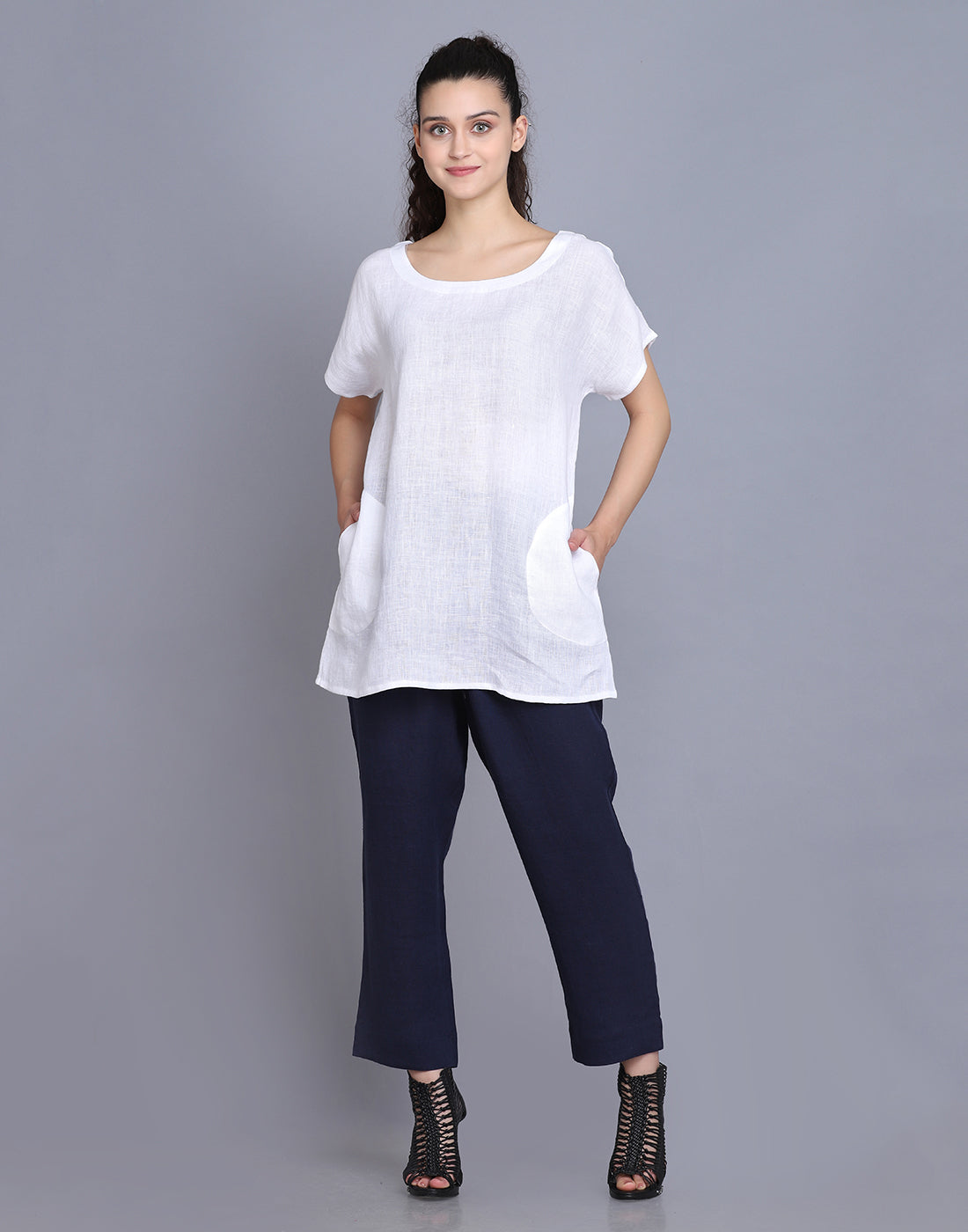 Pure Ease Linen Pocket Top