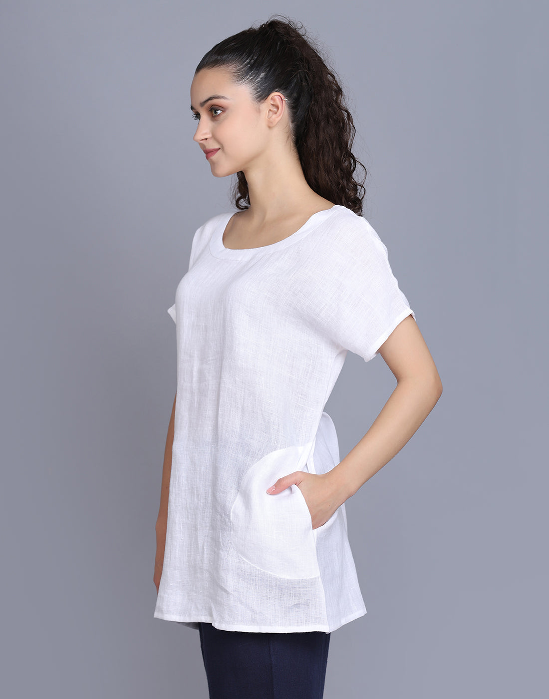 Pure Ease Linen Pocket Top