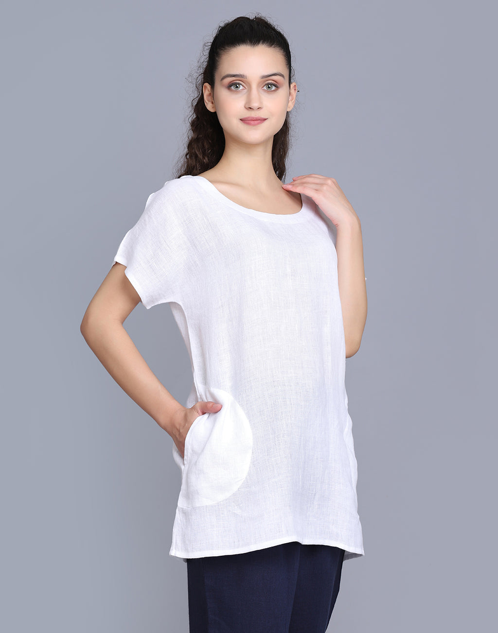 Pure Ease Linen Pocket Top
