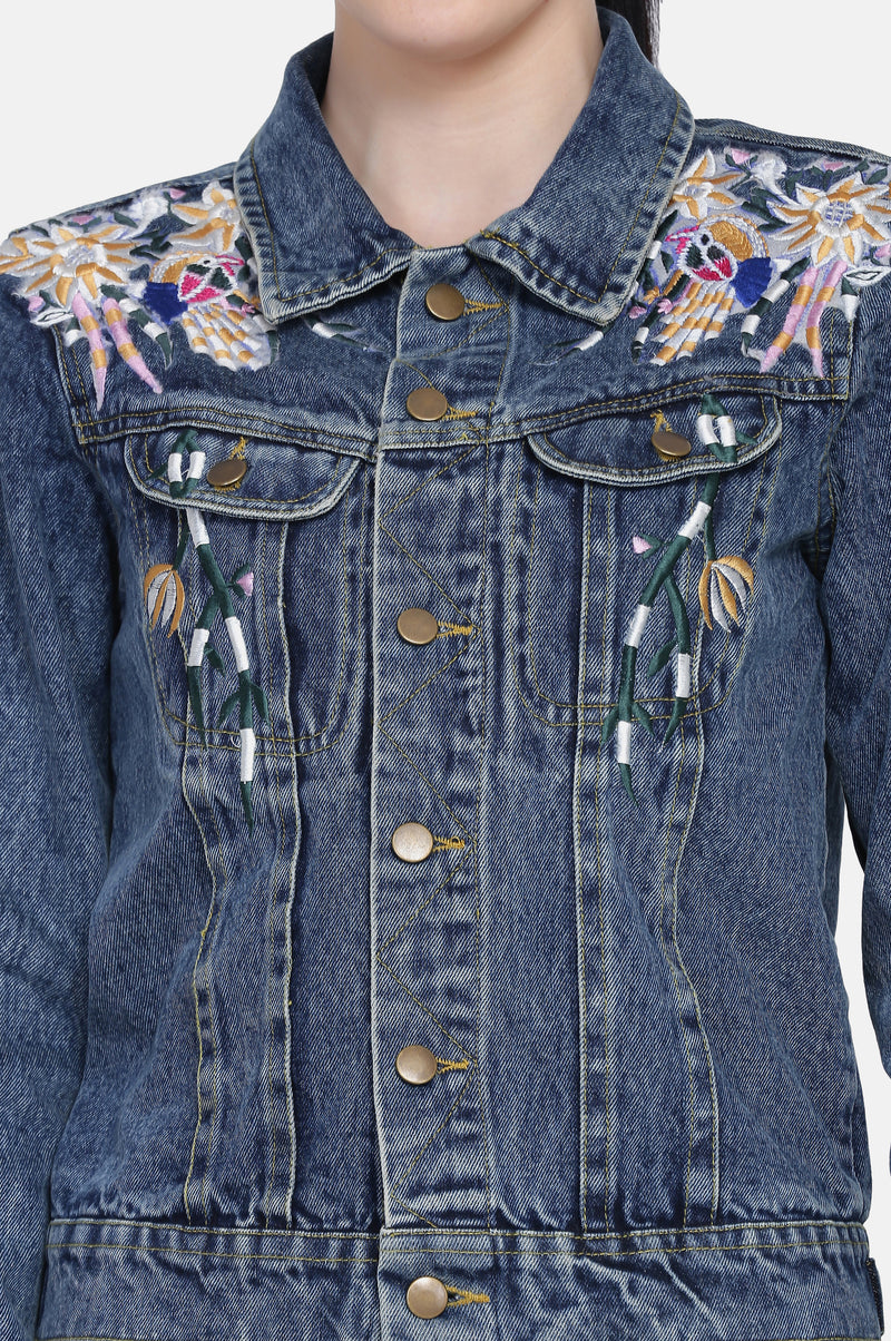 MAYA EMBROIDERED DENIM JACKET