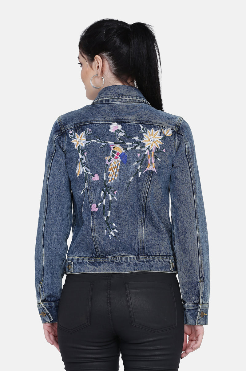 MAYA EMBROIDERED DENIM JACKET