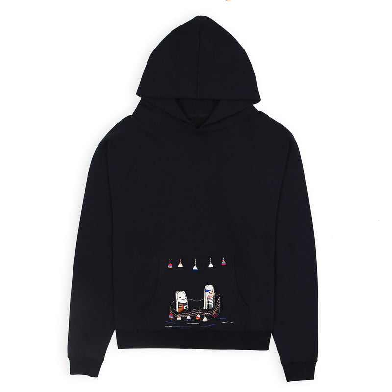 ARIA EMBROIDERED HOODIE NAVY