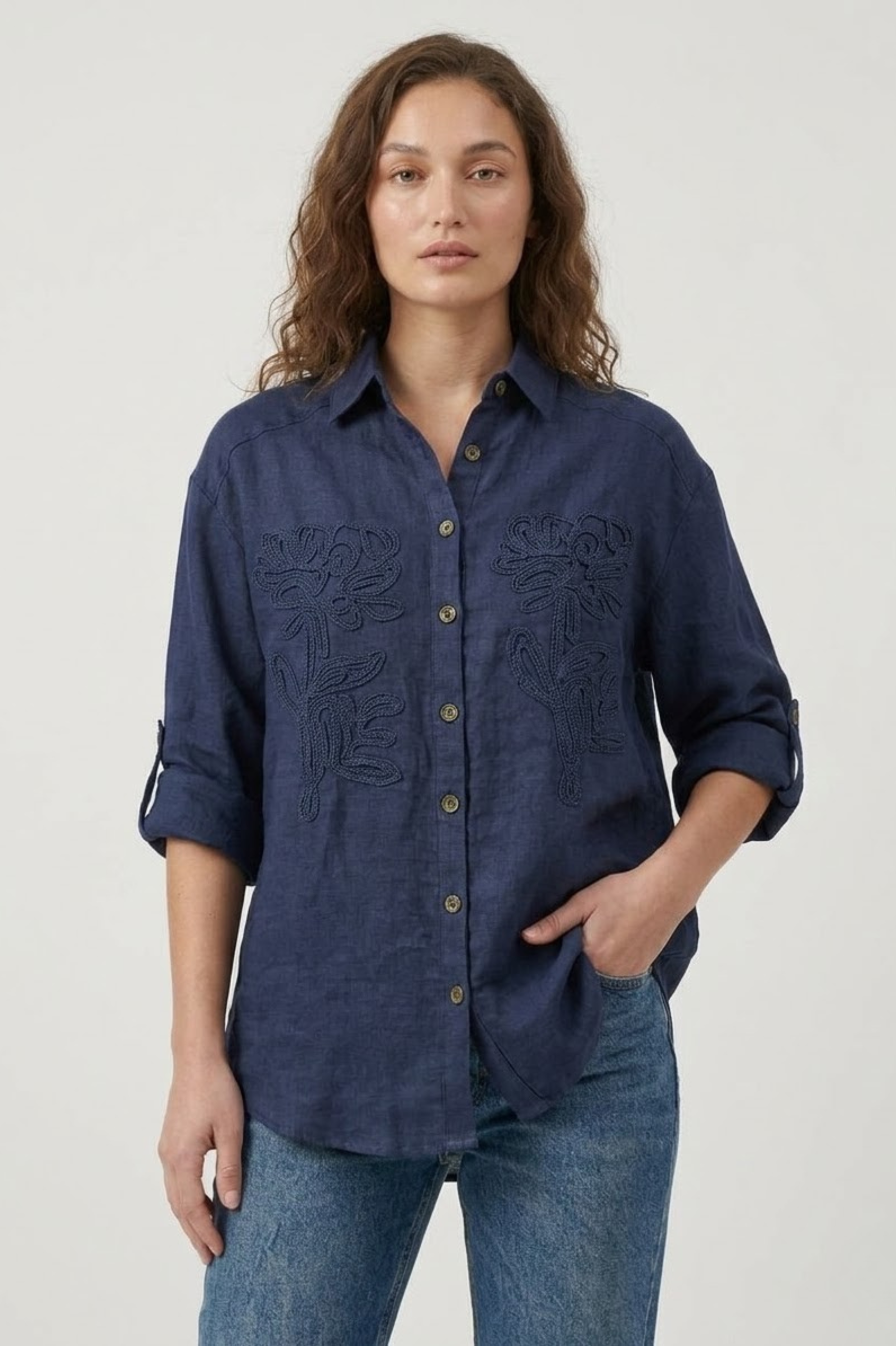Pure Linen Breathable Button-Down Shirt