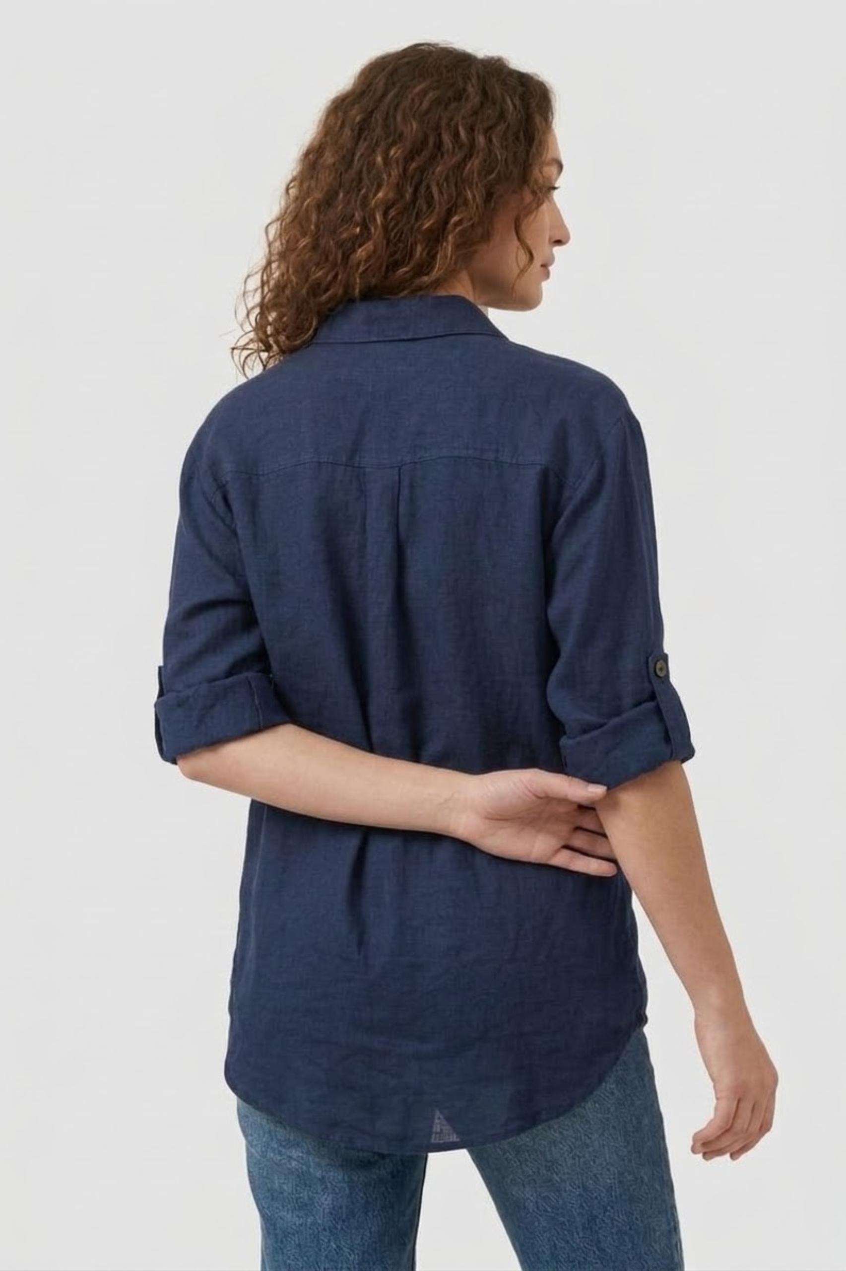 Pure Linen Breathable Button-Down Shirt view 2