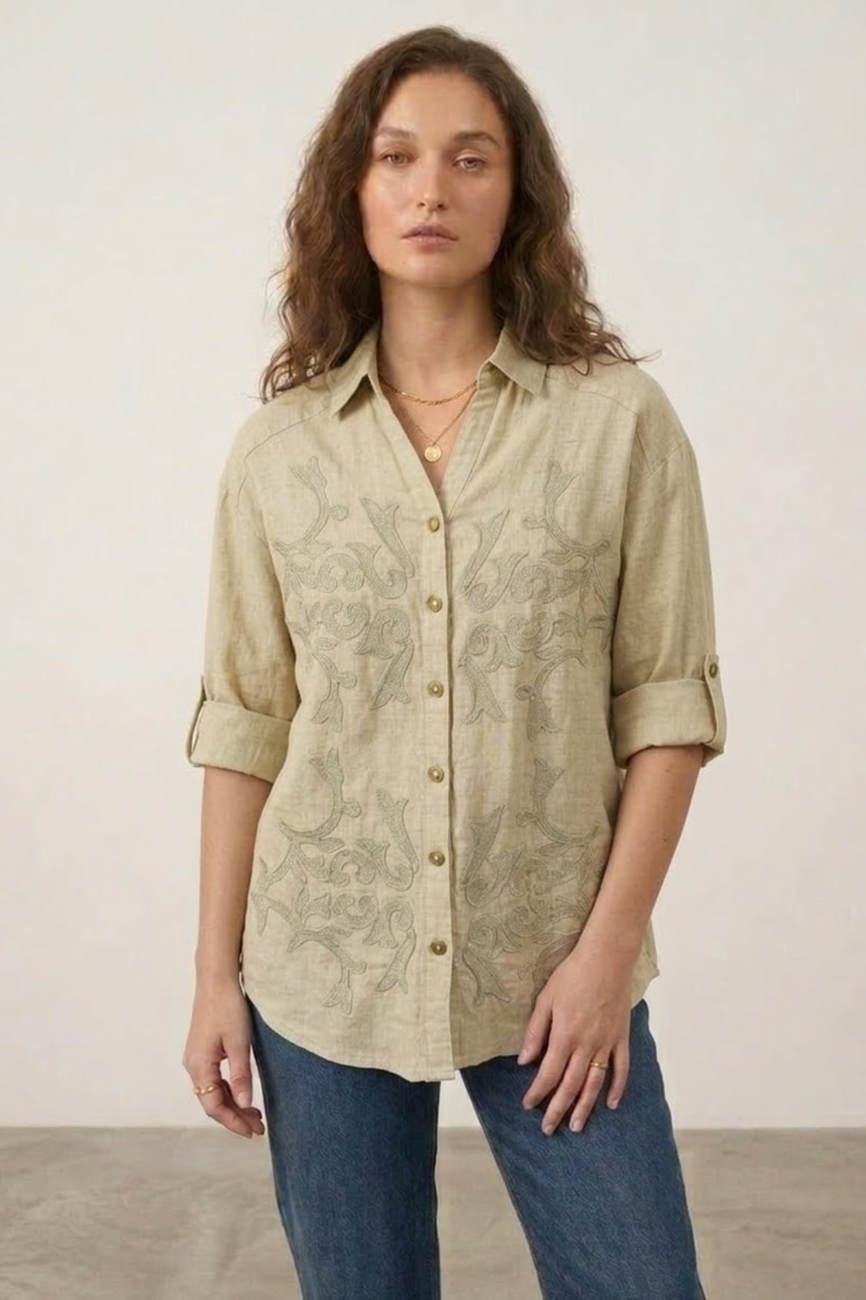 Beige Pure Linen Lightweight Shirt