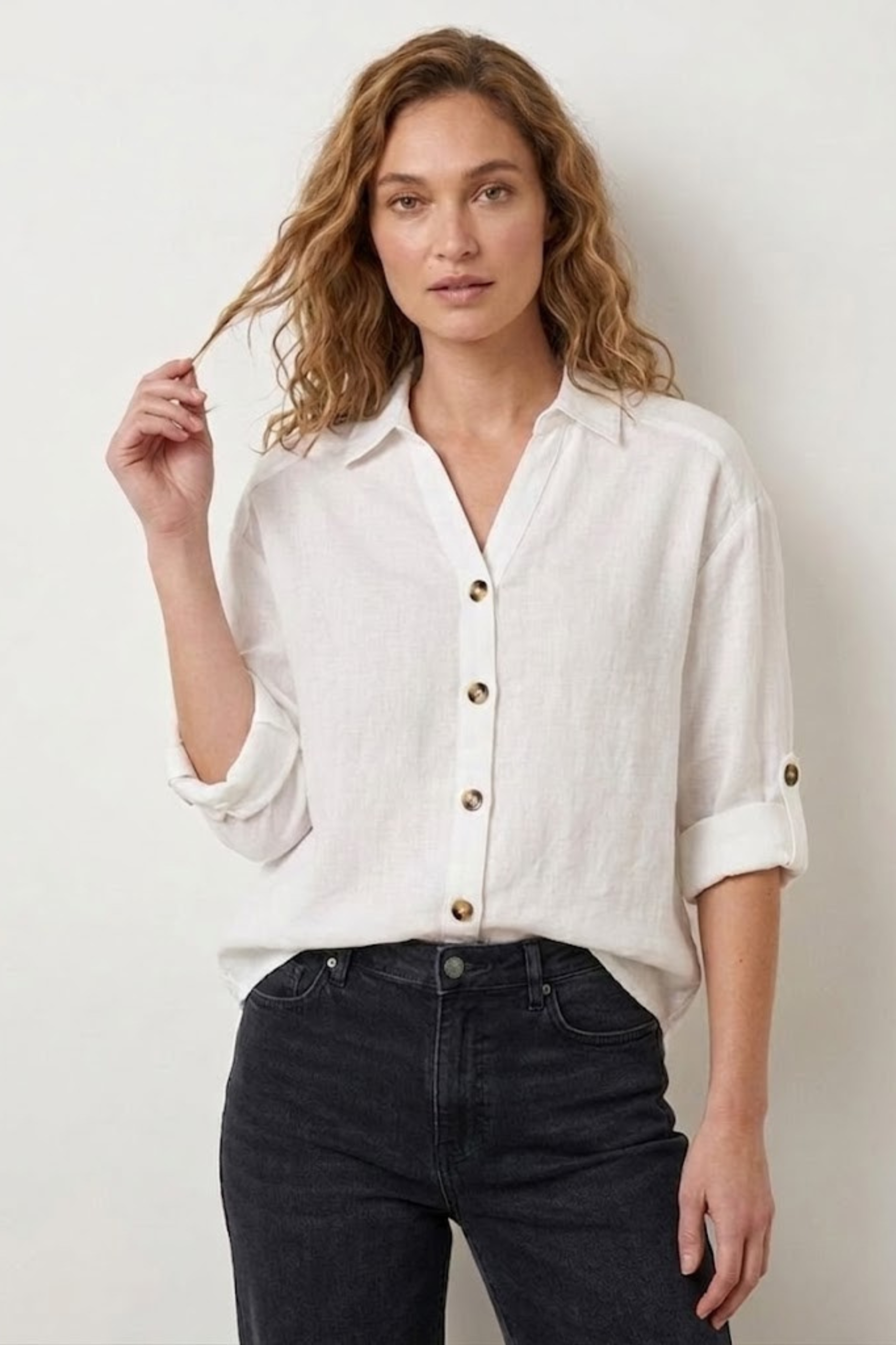 White Pure Linen Summer Shirt