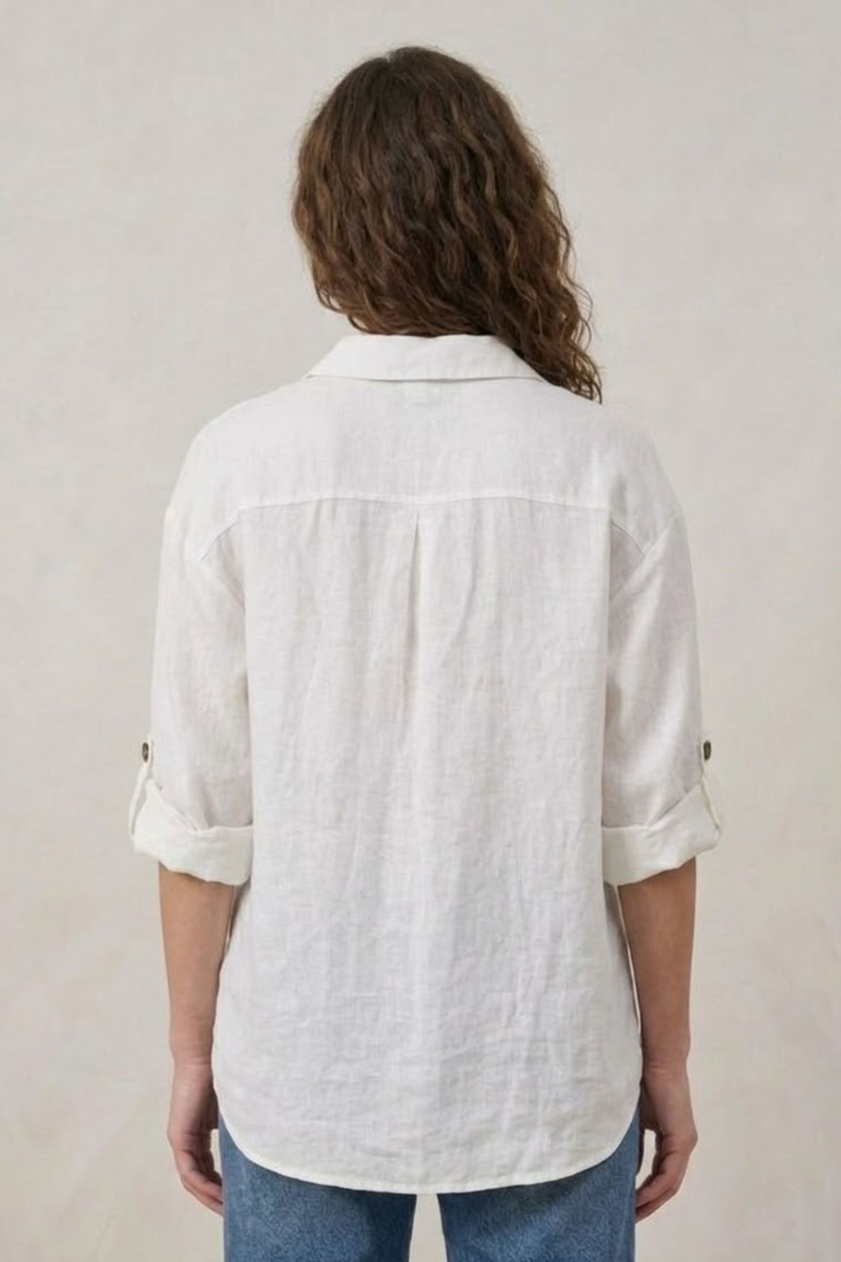 Azure Bloom Embroidered Linen Shirt view 3