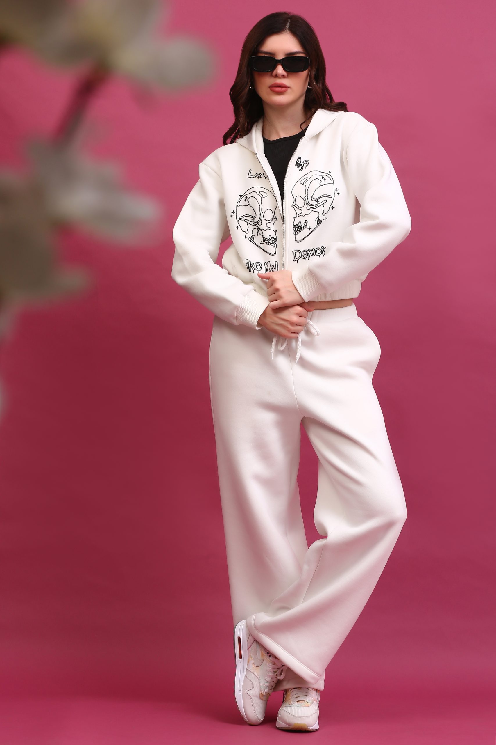 Amelia Women Embellished Skull Hoodie