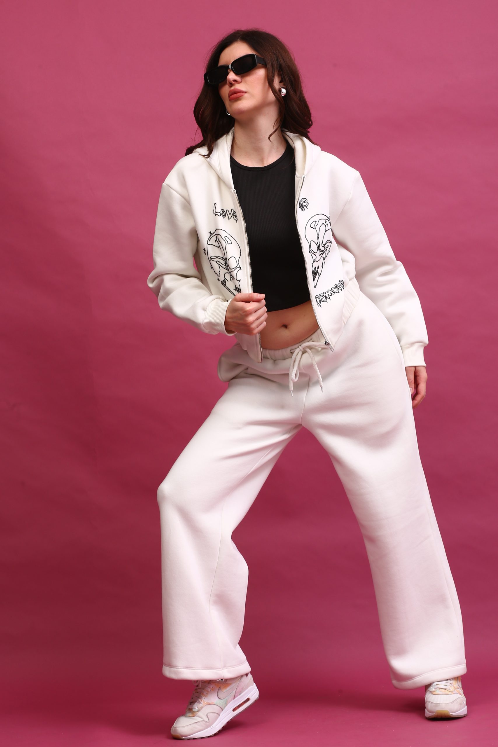 Amelia Women Embellished Skull Hoodie view 2