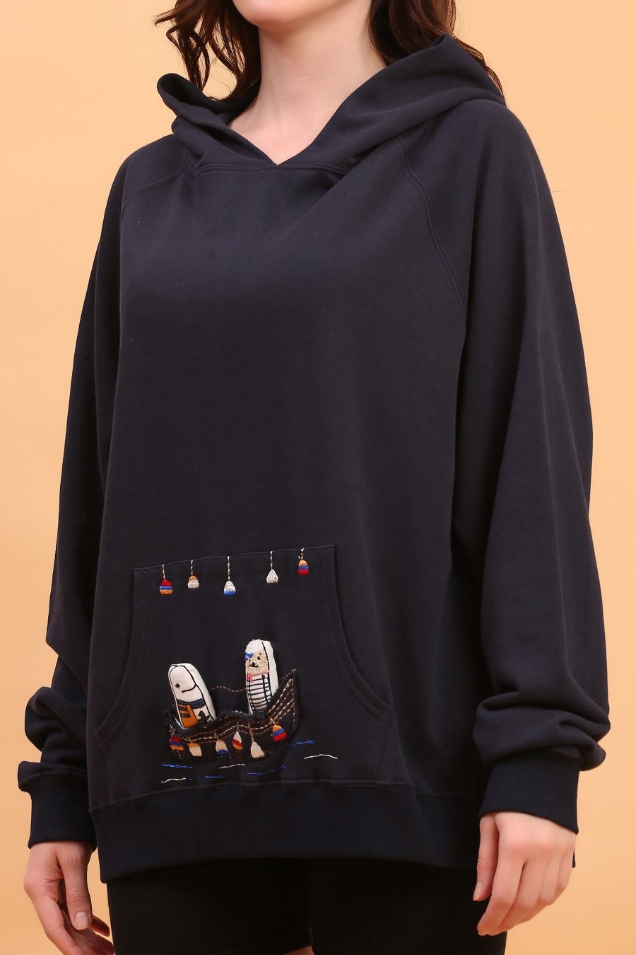 Detail of the Aria Women Embroidered Hoodie