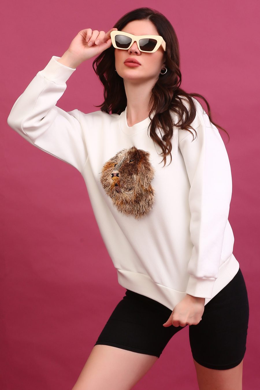 Detail of the Dania Women Retriver Dog Sweatshirt