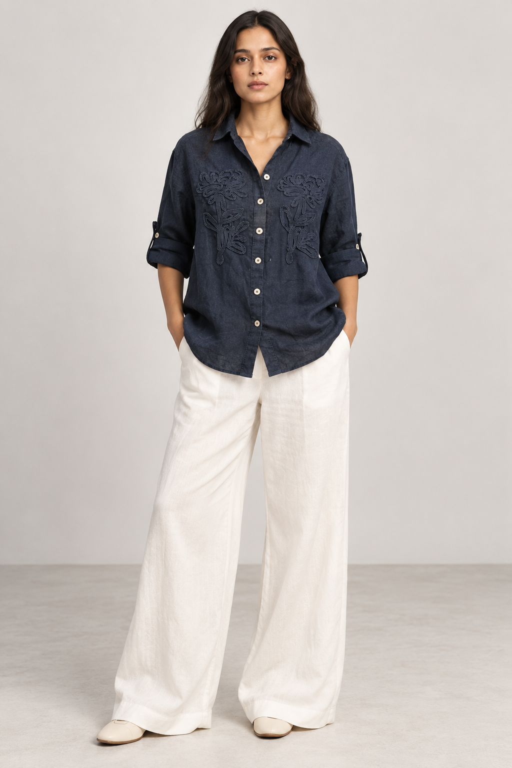 Pure Linen Breathable Button-Down Shirt