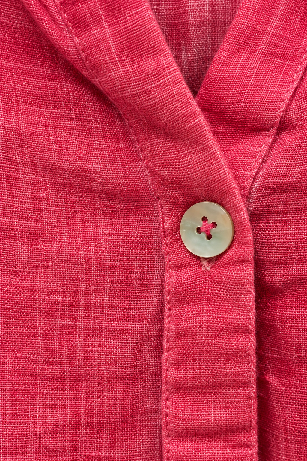 Fuchsia Pink Boyfriend Fit Linen Shirt for Women view 2