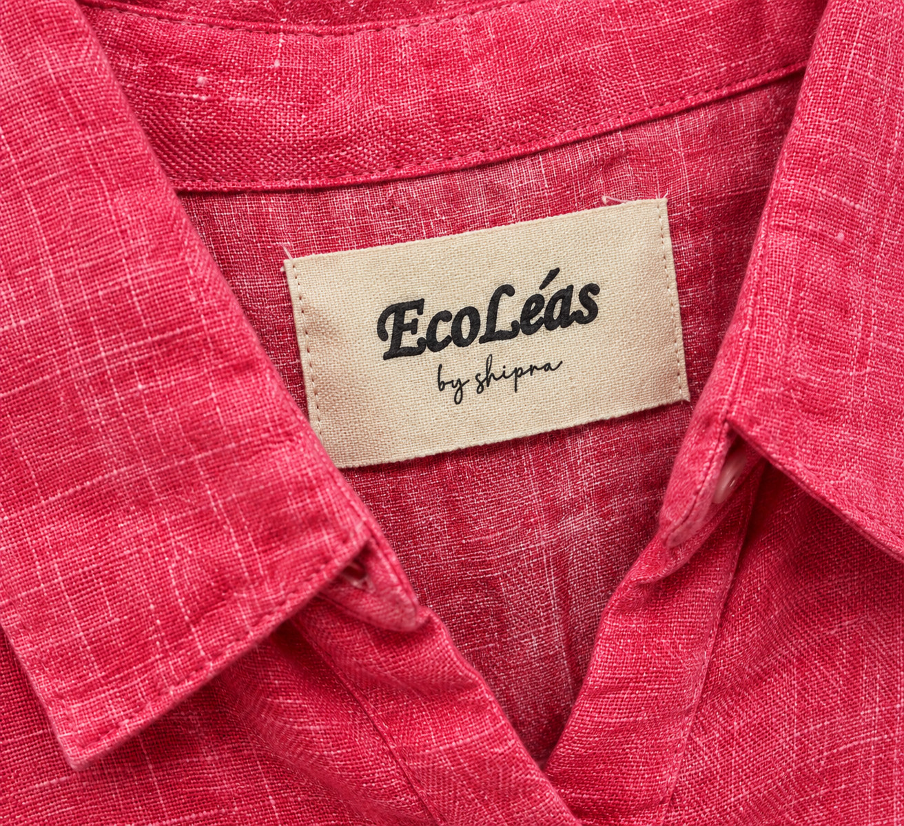 Fuchsia Pink Boyfriend Fit Linen Shirt for Women view 7