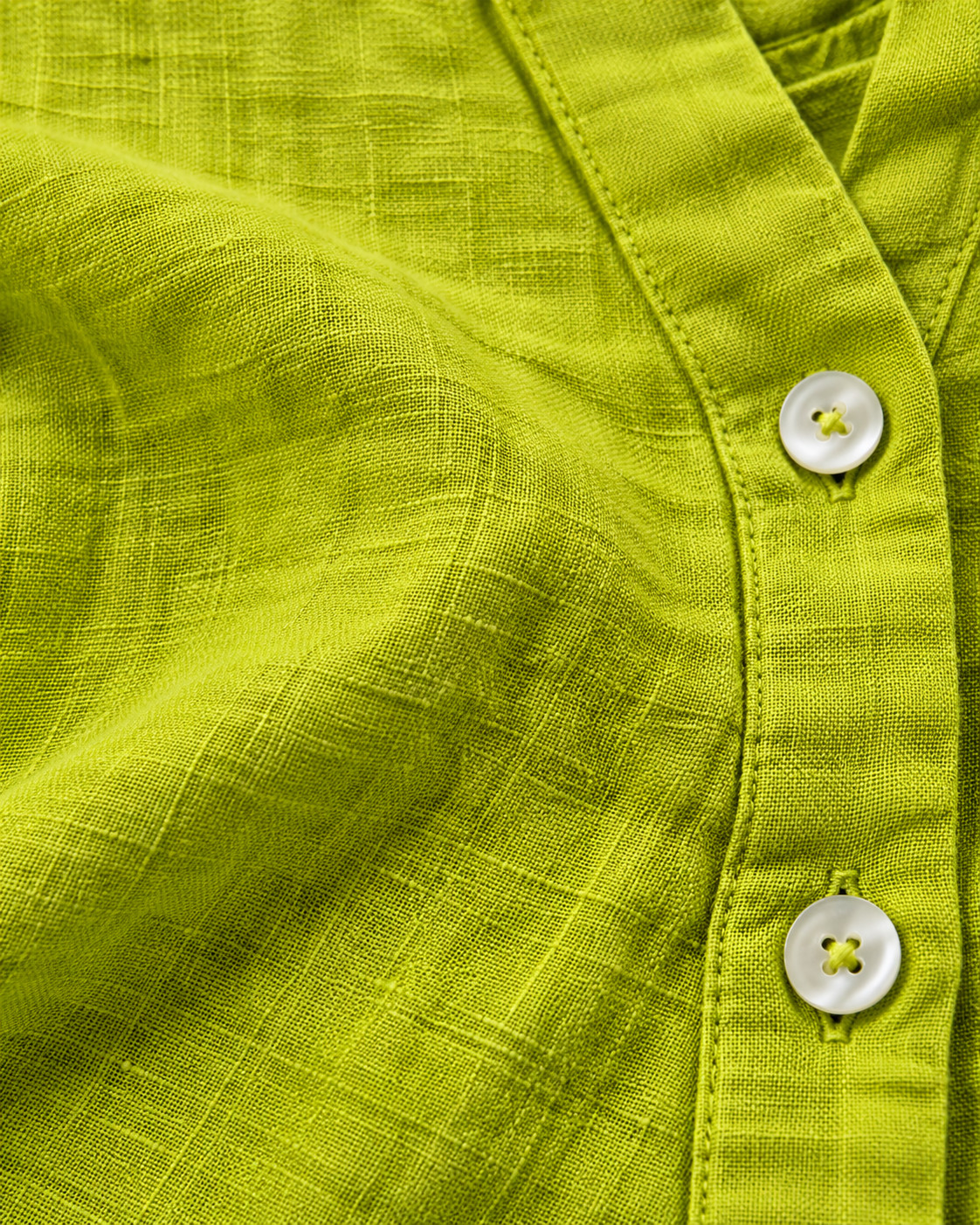 Lime Green Oversized Linen Shirt for Women view 6